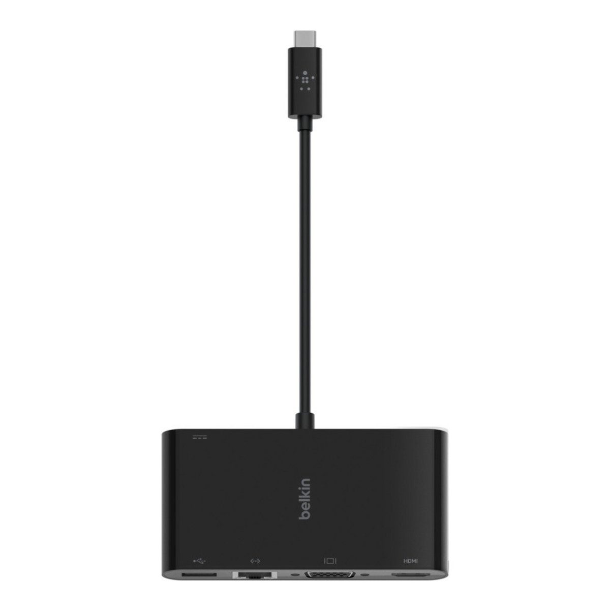 Alternative view of Belkin - USB-C 多媒體 + 充電轉接器 (100 W) (支援 USB-A 3.0、VGA、4K HDMI、Gigabit LAN) (AVC004btBK)