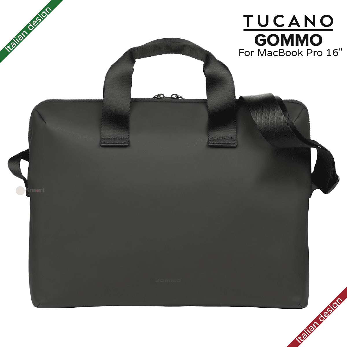 Alternative view of TUCANO - GOMMO 15.6英寸 再生塑料筆記型電腦袋配肩帶 適用於 16吋MacBook Pro - 黑色|義大利設計