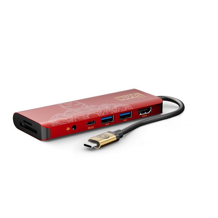 Alternative view of Belkin - Connect USB-C® 7 合 1 高速多媒體集線器 (100W) (Marvel 系列) - Ironman (AVC009QCBG-DY)