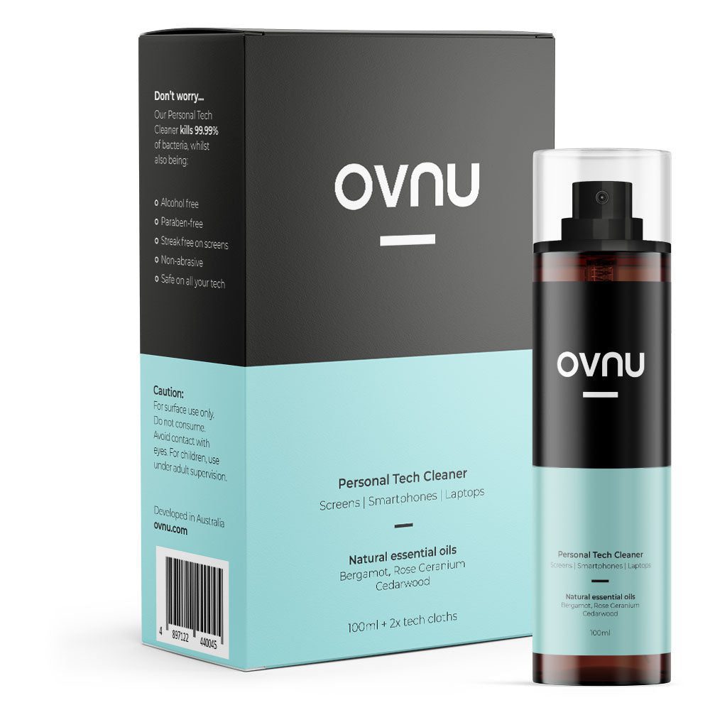 OVNU - 電子專用佛手柑淨化除菌噴霧套裝｜精油消毒清潔噴霧（100ml）+ 專用抗菌毛巾（2條） (40045)