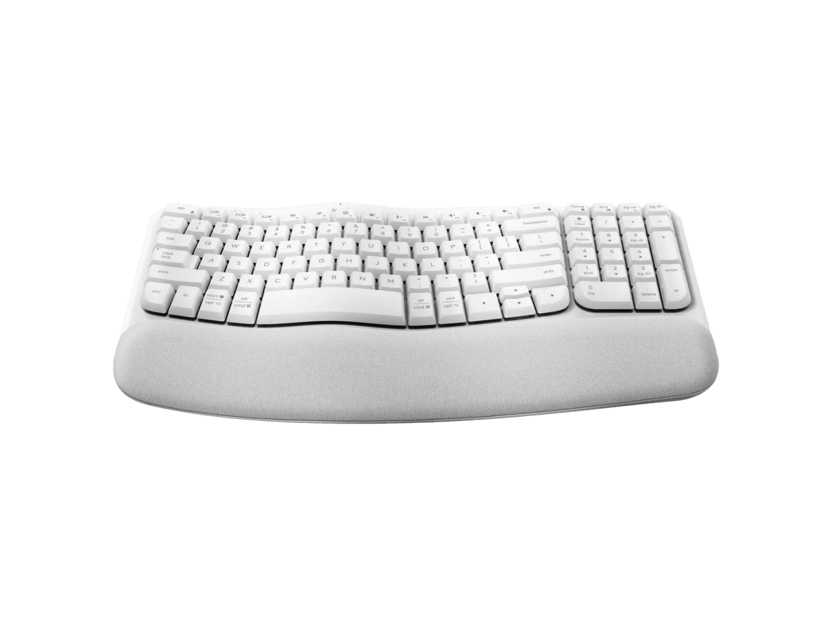 Logitech - WAVE KEYS 軟墊手託 無線 人體工學鍵盤 - 珍珠白 - Image 4