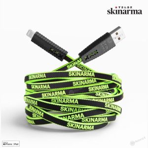 Skinarma - Tenso 3.0A USB-A 至 Lightning 型格耐用強韌快速充電線傳輸線 (官方 MFI 認證) 1.2米 綠/黑