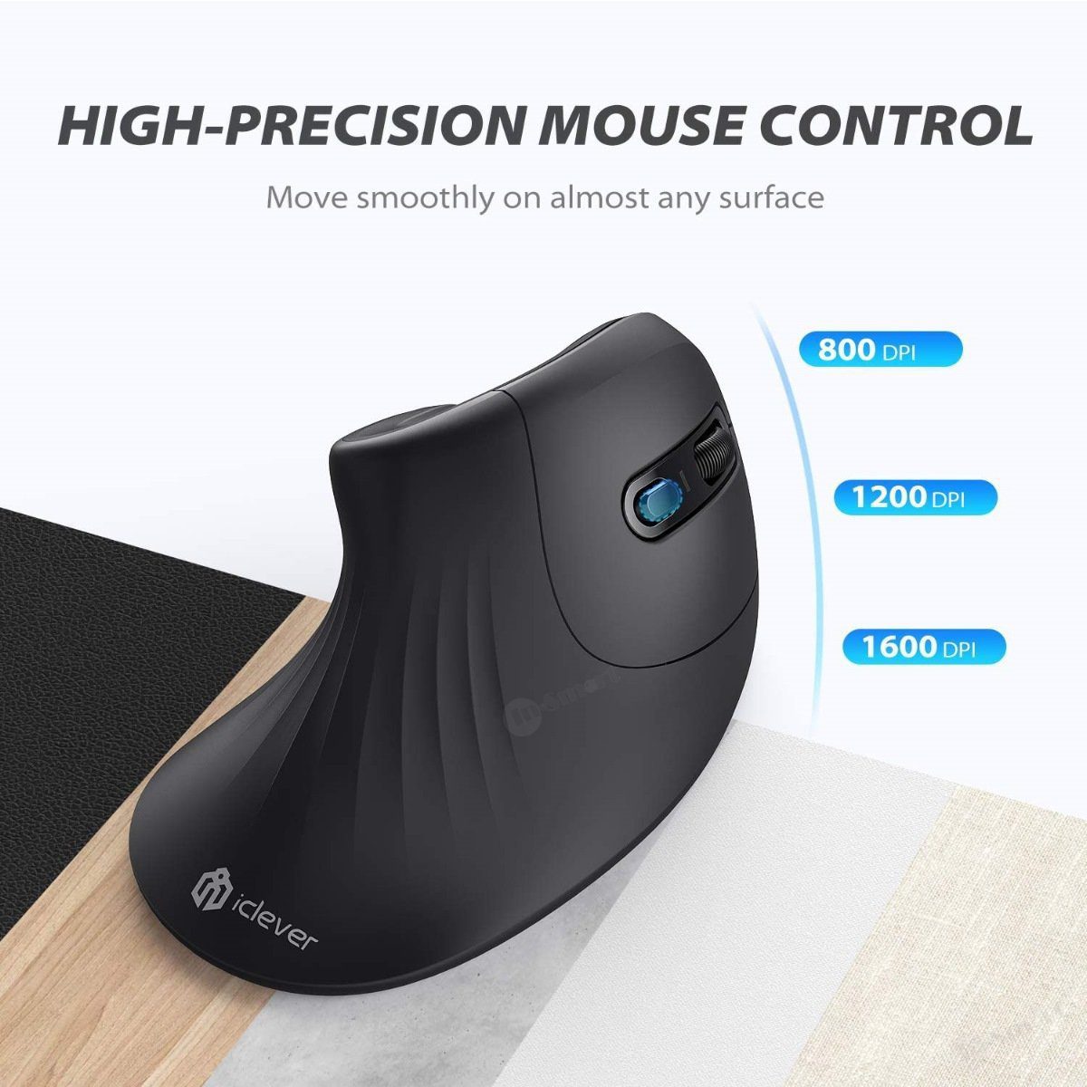 iClever - 人體工學無線垂直滑鼠護腕滑鼠 Mouse TM209G 2.4GHz 1600dpi Mac/Win - Image 3