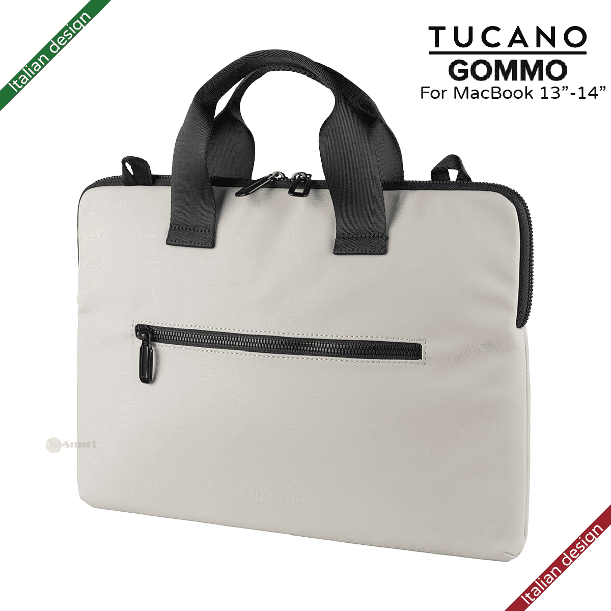 TUCANO - GOMMO 13-14英寸 再生塑料筆記型電腦袋配可拆卸的肩帶 灰色|義大利設計