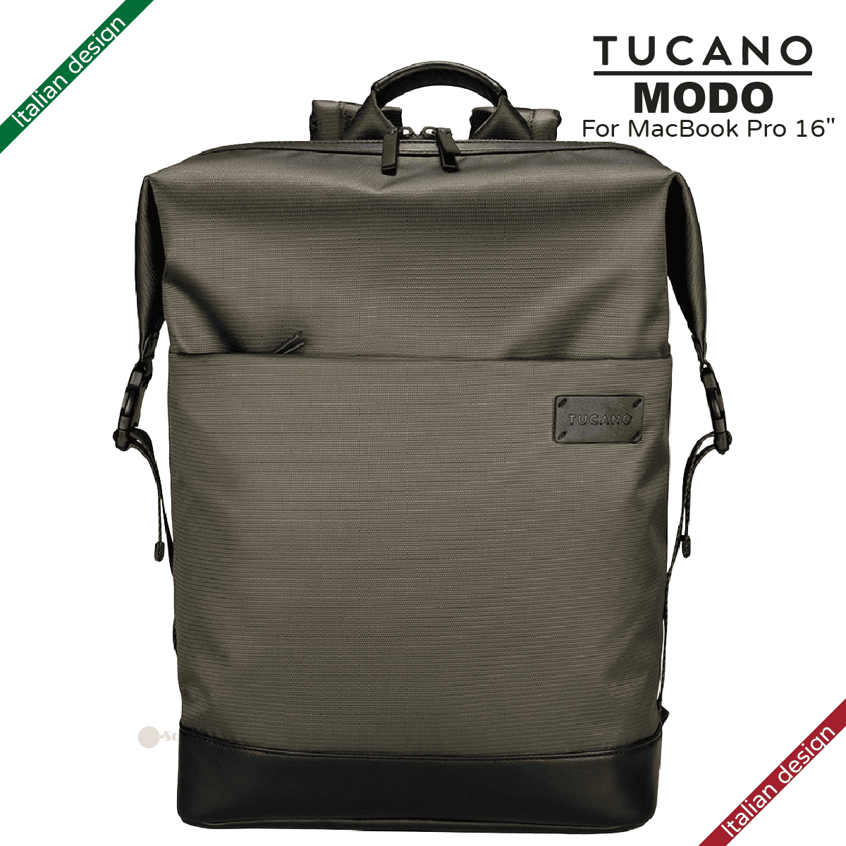 TUCANO - MODO PREMIUM 皮革細節商務背包 適用於 MacBook Pro 16" - 綠色|意大利設計
