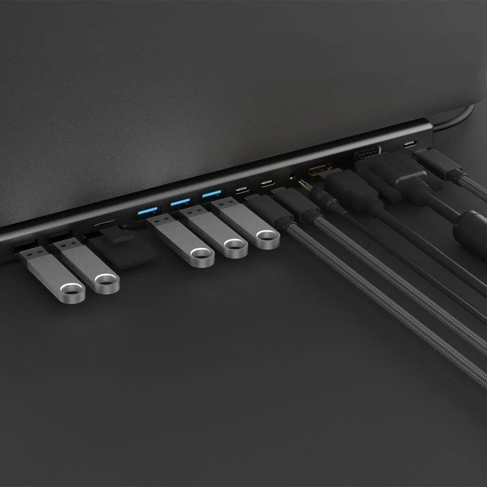 Alternative view of Vinnic - 14-in-1 USB-C Duo Display 雙影像輸出 擴充集線基座｜PD100W｜RJ45 1000M LAN｜HDMI VGA｜SD&TF｜USB Hub｜手提電腦支架
