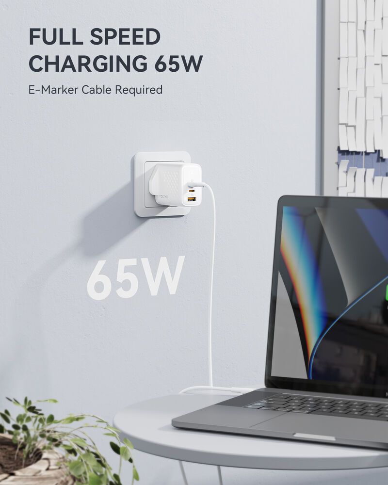 VOLTME - Revo 65 - PD65W (USB-C x2+USB-A) 三端口快速充電器(英規)- 白色 - Image 3