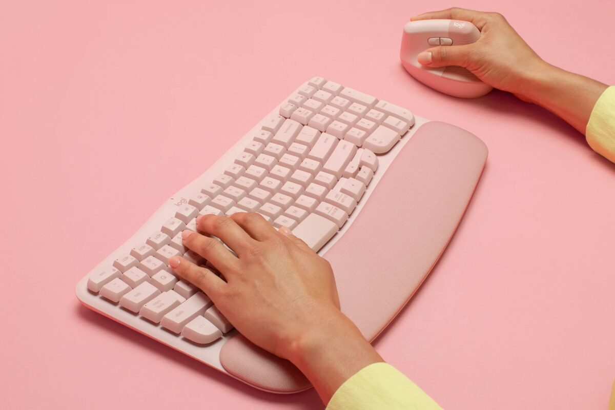 Logitech - WAVE KEYS 軟墊手託 無線 人體工學鍵盤 - 粉紅色 - Image 2