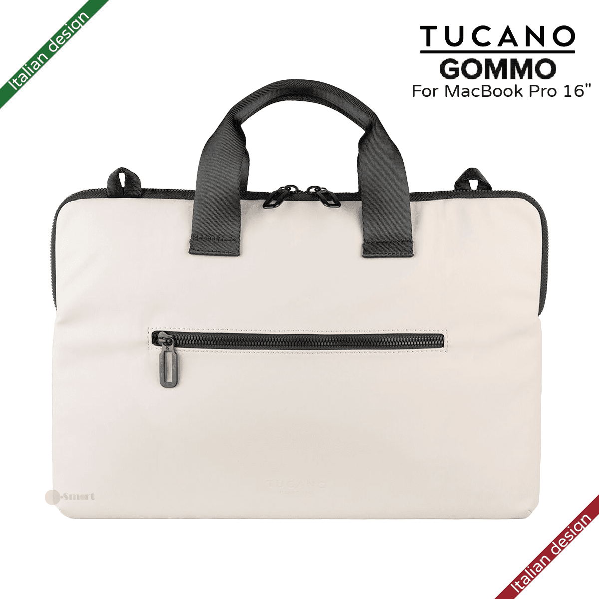 TUCANO - GOMMO 15.6英寸 再生塑料筆記型電腦袋配可拆卸的肩帶 適用於 16吋MacBook Pro - 灰色|義大利設計