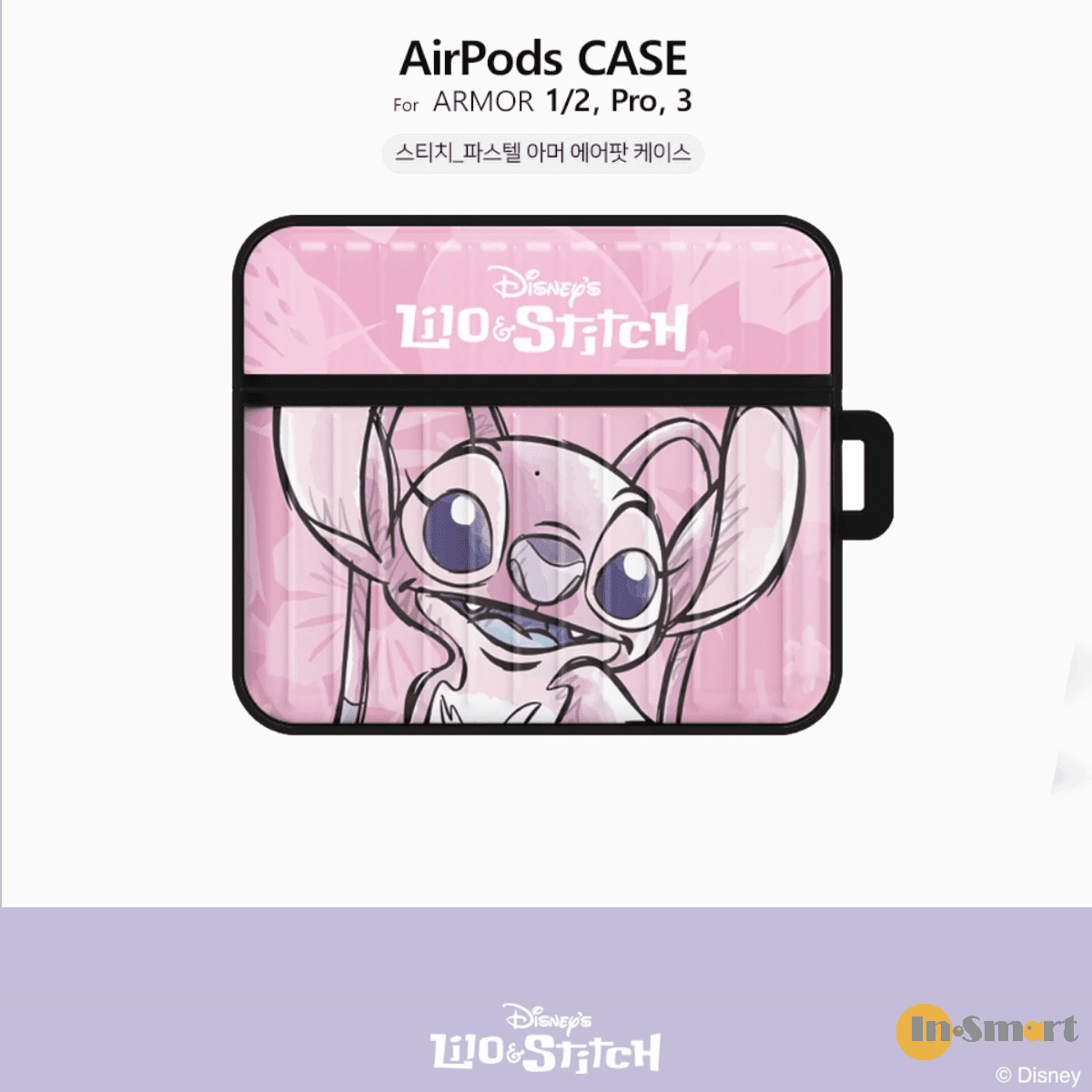 Disney - AirPods Pro 保護殼 史迪奇 史迪仔 粉紅色