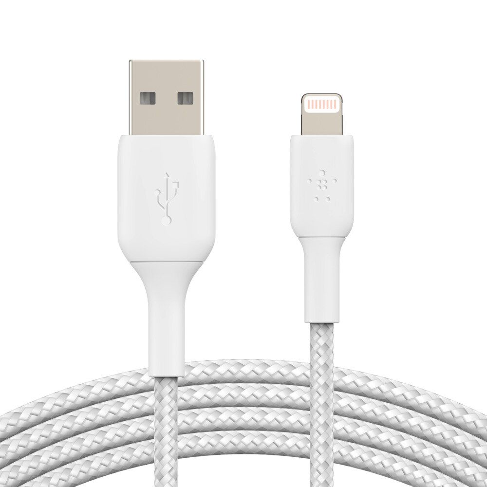 Belkin – BOOST↑CHARGE™ Braided Lightning to USB-A 充電線 2米 白色 (CAA002bt2MWH) - Image 3