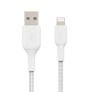 Belkin – BOOST↑CHARGE™ Braided Lightning to USB-A 充電線 3米 白色 (CAA002bt3MWT)