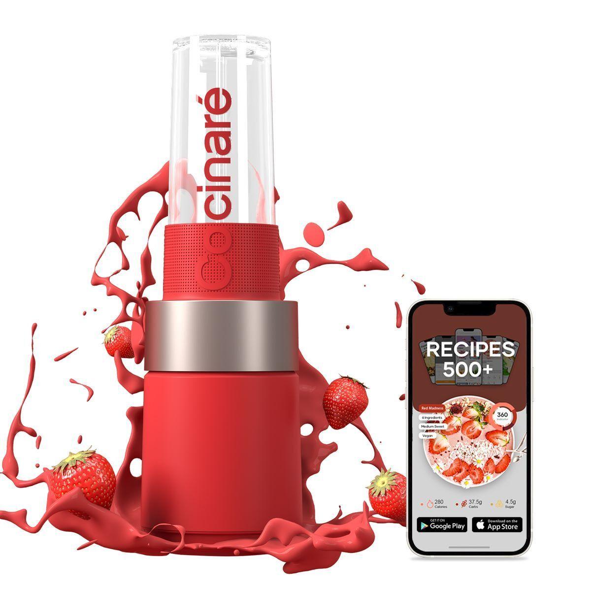 Cocinaré – Blender 功能強大的便攜式攪拌機 6片鈦合金刀片 - 紅色 Cocinare