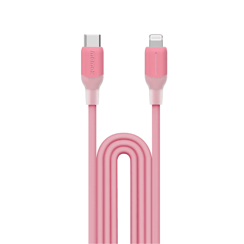 MOMAX – 1-Link Flow CL USB-C to Lightning 快充 充電線 (1.2米) - 粉紅色