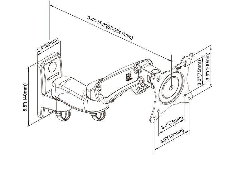Alternative view of North Bayou – NB F150(2024新型號 S320) 氣壓式顯示器旋轉支架  (適合 17"-35") {F150 或 S320 ,隨機發貨}
