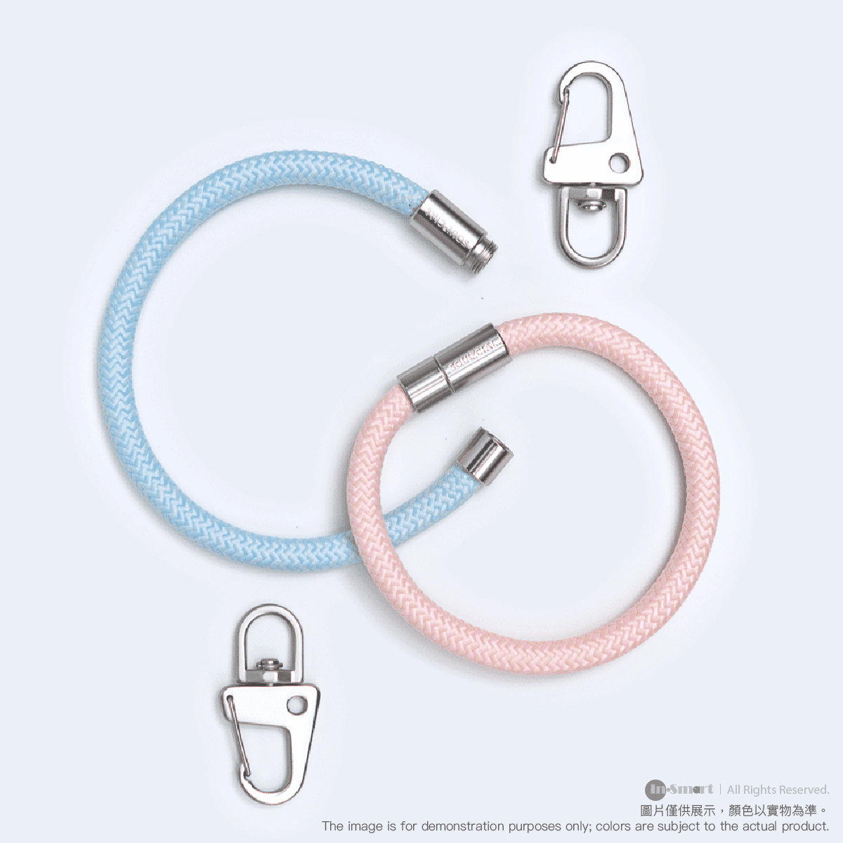 Alternative view of PhoneSuit – SOULCIAL 多功能手帶手機帶 (25cm 手帶 x2) - Powder (粉紅/藍色)