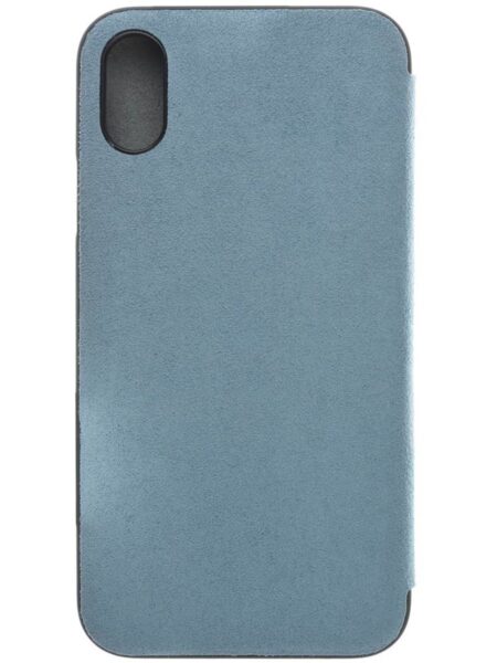 POWER SUPPORT – 超細纖維仿麂皮人造革ultrasuede® Flip Case For iPhone X 天藍色
