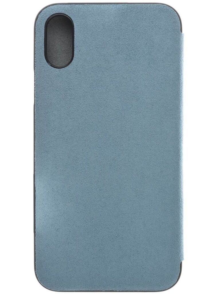 POWER SUPPORT – 超細纖維仿麂皮人造革ultrasuede® Flip Case For iPhone X 天藍色