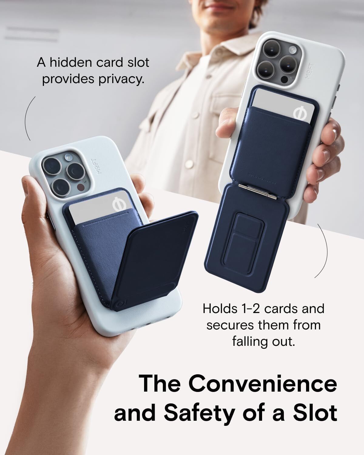 Alternative view of MOFT – MagSafe 磁吸三角手機支架｜兼容MagSafe｜MS027W｜輕薄三角支架｜磁吸支架｜MOVAS 專利純素皮革｜自由調角度｜抗污耐刮  海軍藍 全新升級版