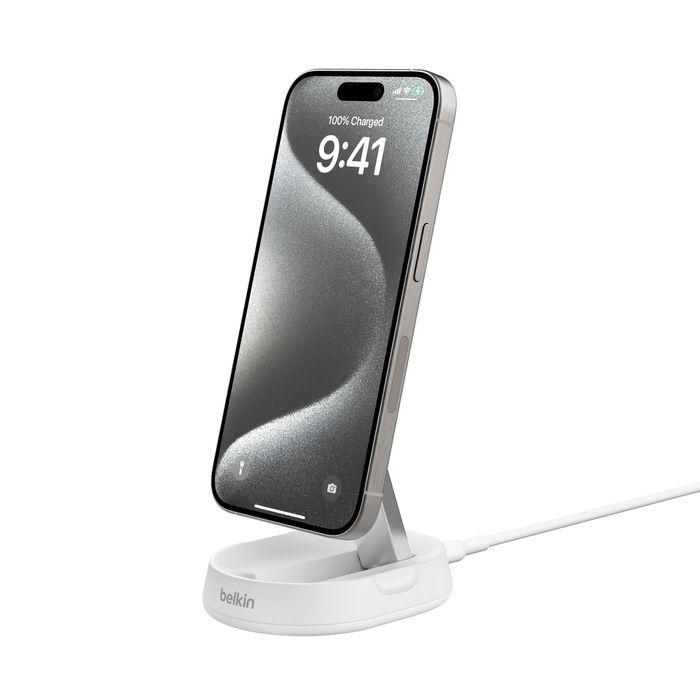 Belkin – BoostCharge Pro Qi2 15W 折疊式磁性無線充電座 白色 (WIA008BTWH) - Image 6