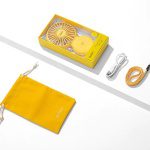 DOMA – FF-79L《全新型號》帶燈超薄充電迷你風扇  迷你風扇 黃色