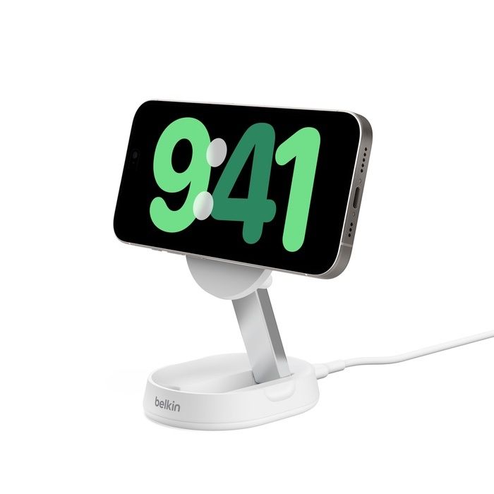 Belkin – BoostCharge Pro Qi2 15W 折疊式磁性無線充電座 白色 (WIA008BTWH) - Image 5