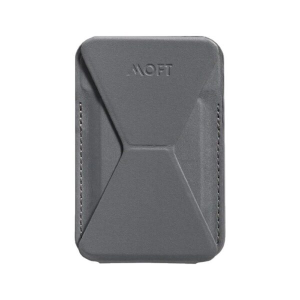 MOFT – Adhesive Phone Stand & Wallet  可摺式隱形支架 (手提電話專用) 全新顏色  月岩灰 (羊皮觸感)