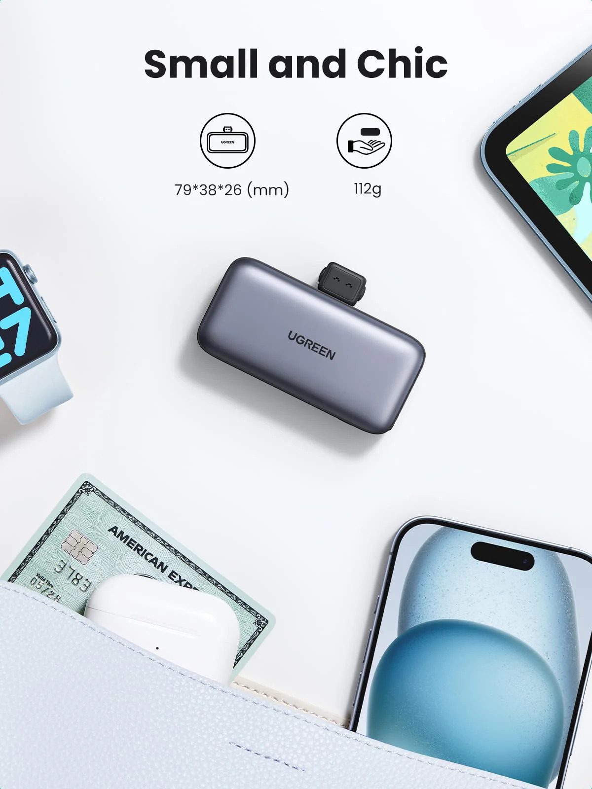 UGREEN 迷你行動電源 5000mAh 22.5W 雙口充電器 - Image 4