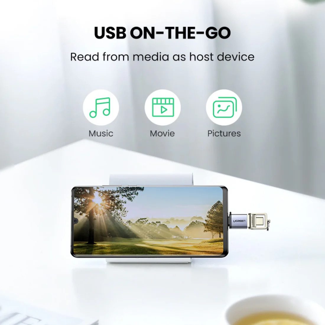 UGREEN OTG Type C 轉 USB 3.0 A 轉接器(太空灰) - Image 3