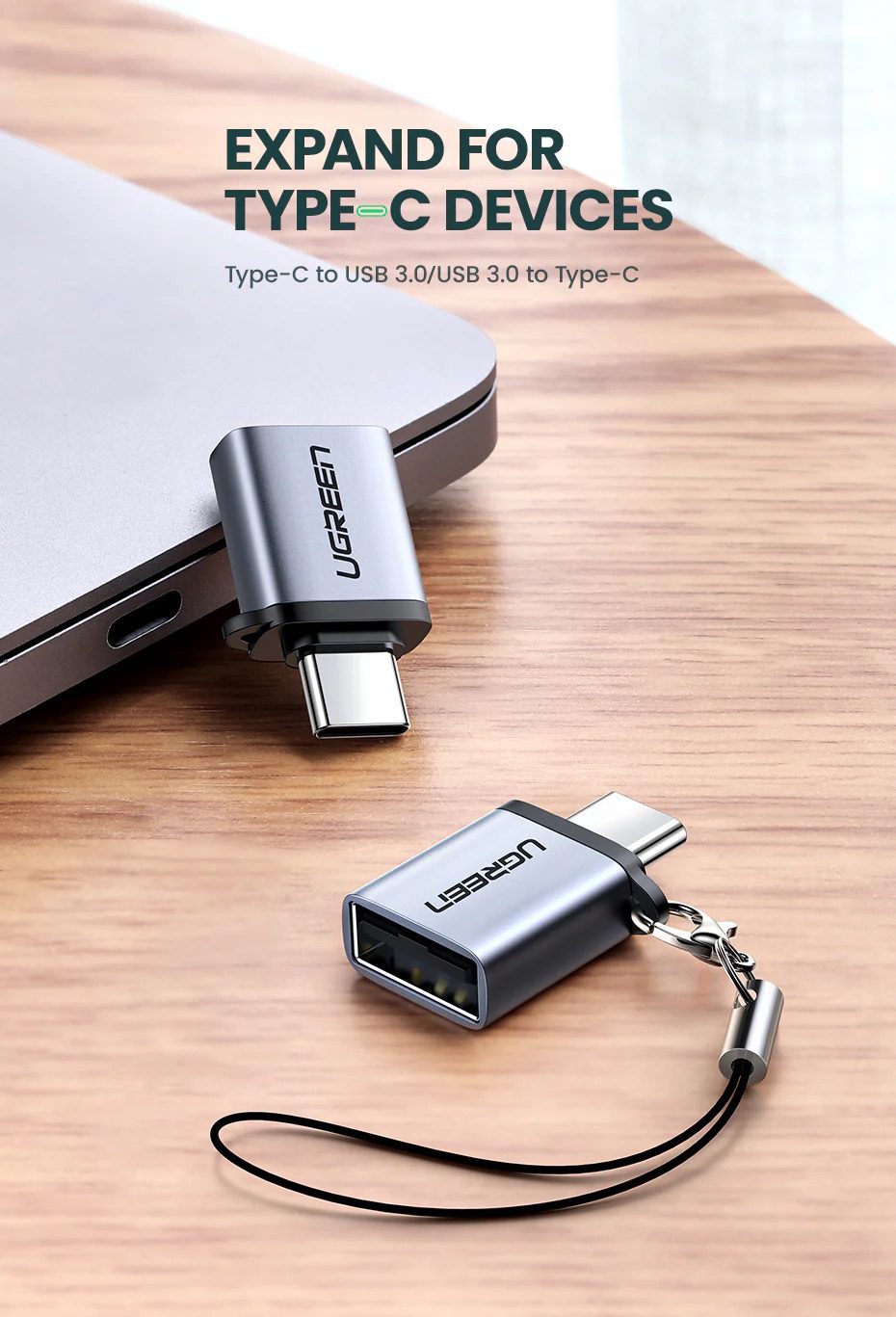 UGREEN OTG Type C 轉 USB 3.0 A 轉接器(太空灰) - Image 5