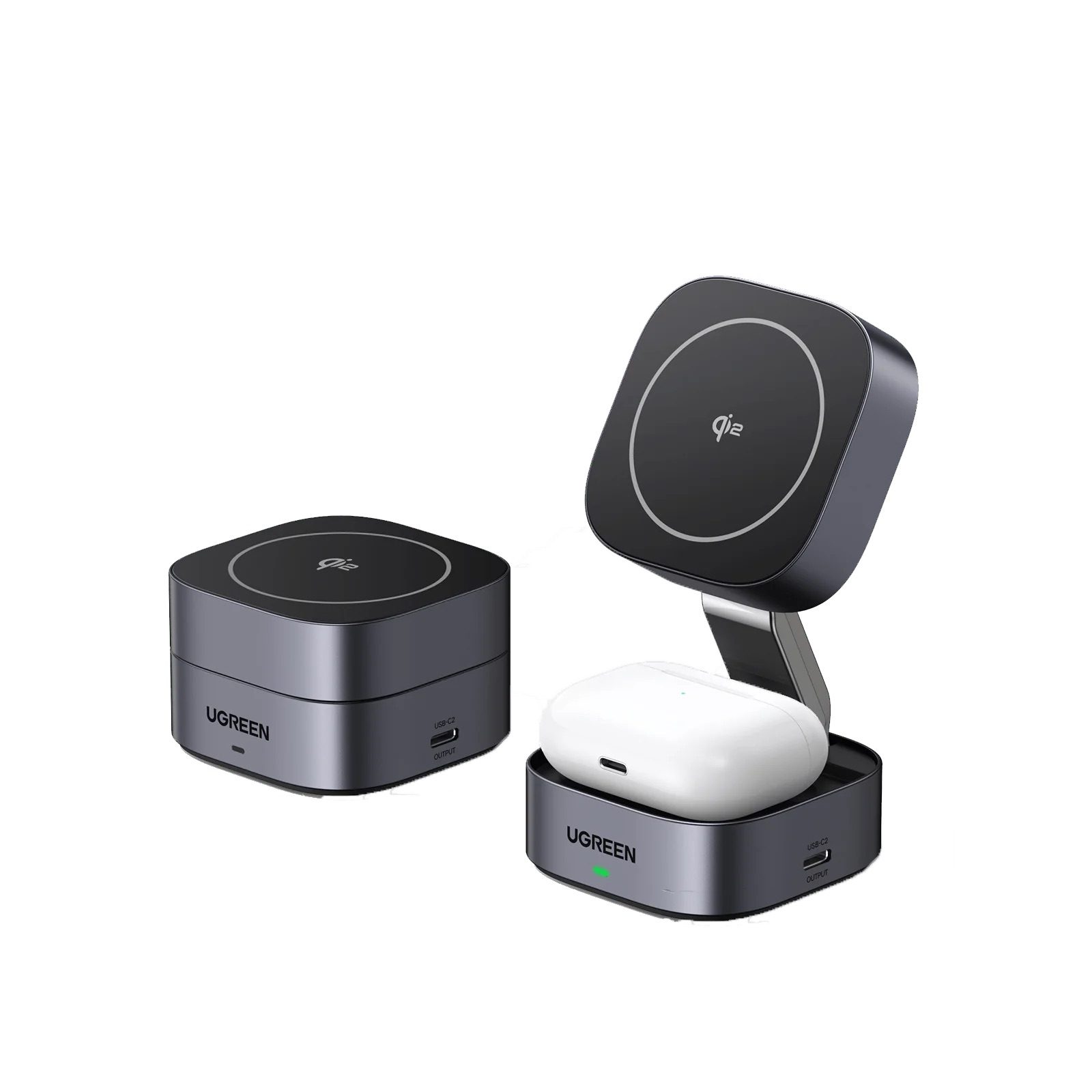 Alternative view of UGREEN 2合1 Qi2 磁性可折疊快速充電站