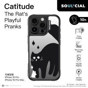 SOUL-CIAL Catitude The Rat's Playful Pranks Mirror Case - Magsafe - Black
