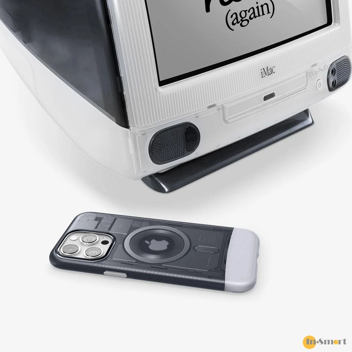 Spigen – Classic C1 Magfit iMac G3 紀念磁吸手機殼 iPhone 15 Pro (6.1吋) 軍規防摔 (石墨灰) - Image 5