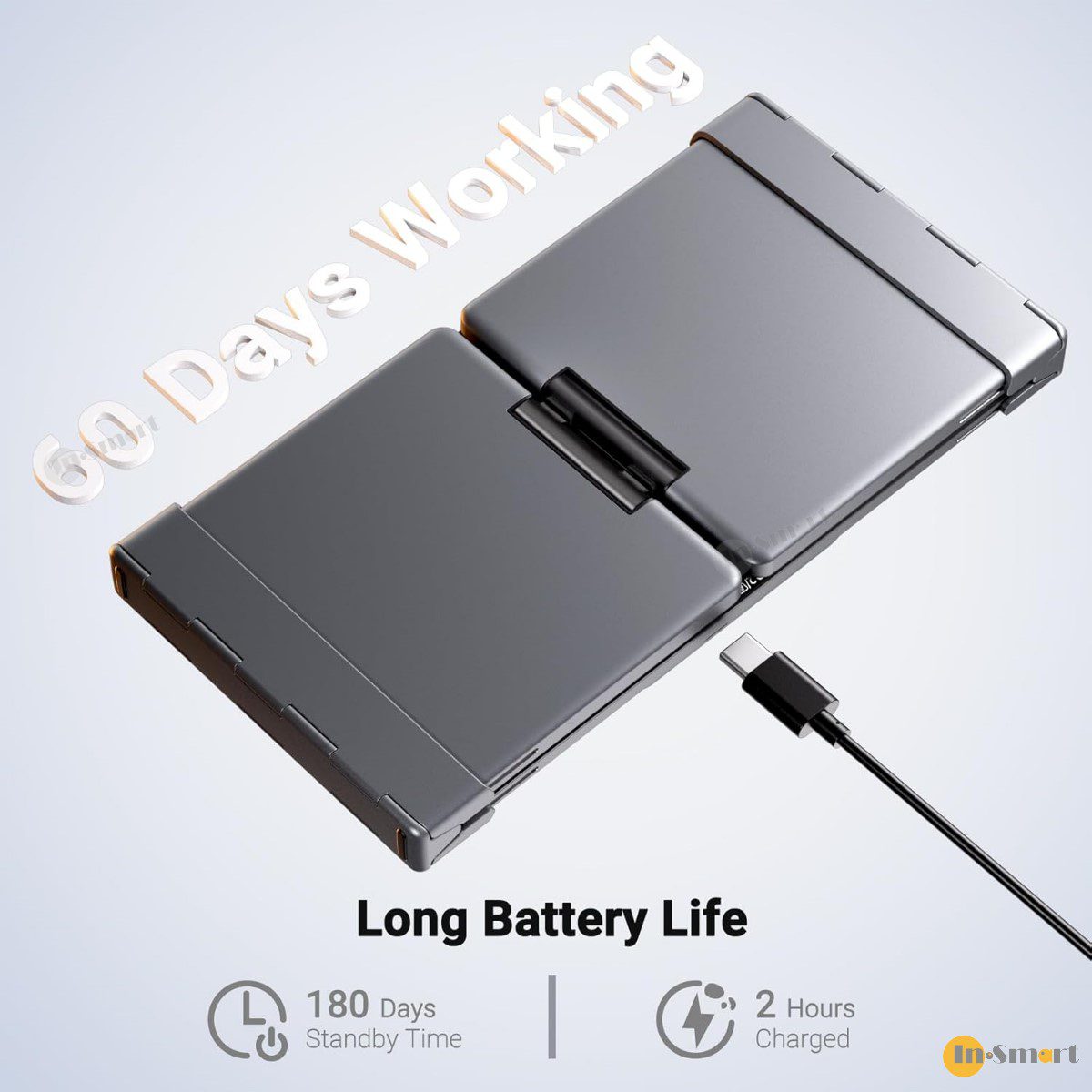 iClever – IC-BK18 超纖薄折疊式藍牙鍵盤 (美式) 連多點敏感觸控板加數字鍵盤 - Image 5