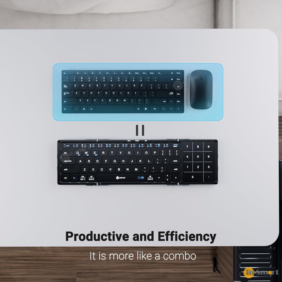 iClever – IC-BK18 超纖薄折疊式藍牙鍵盤 (美式) 連多點敏感觸控板加數字鍵盤 - Image 7