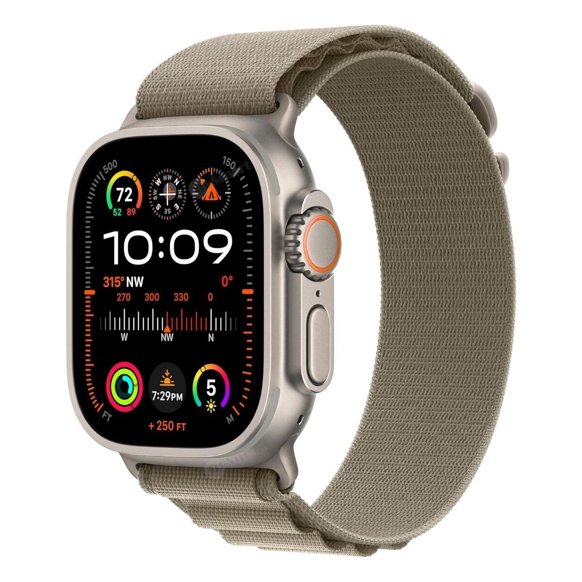 Alternative view of Apple – Watch Ultra 2 GPS + 流動網絡 49mm 原色鈦金屬錶殼配登峰手環橄欖色 (S) MRFH3ZA/A 香港行貨 運動手錶 健康監測 戶外探險