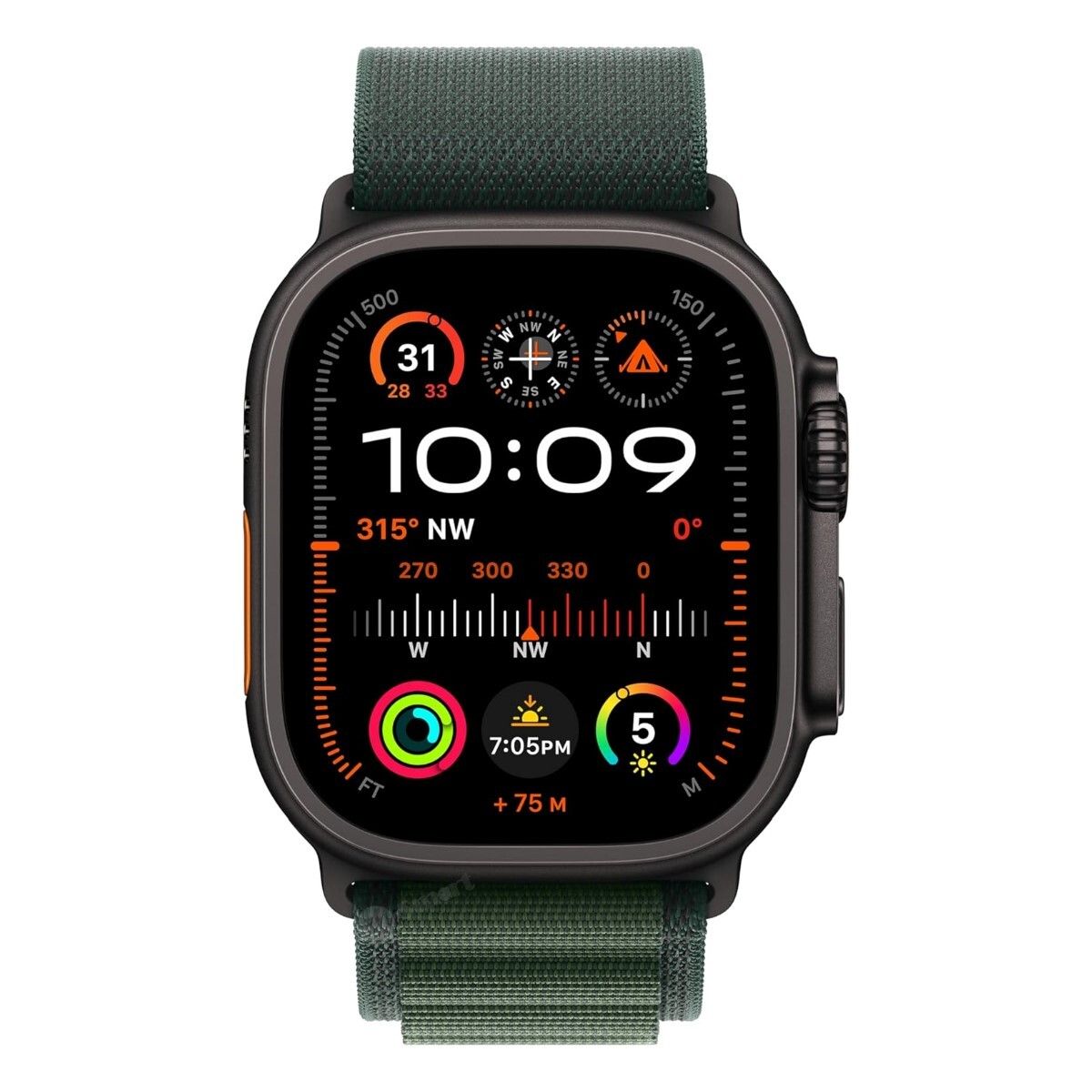 Apple – Watch Ultra 2 GPS + 流動網絡 49mm 黑色鈦金屬錶殼配登峰手環深綠色 (S) MX4Q3ZP/A 香港行貨 運動手錶 健康監測 戶外探險 - Image 3