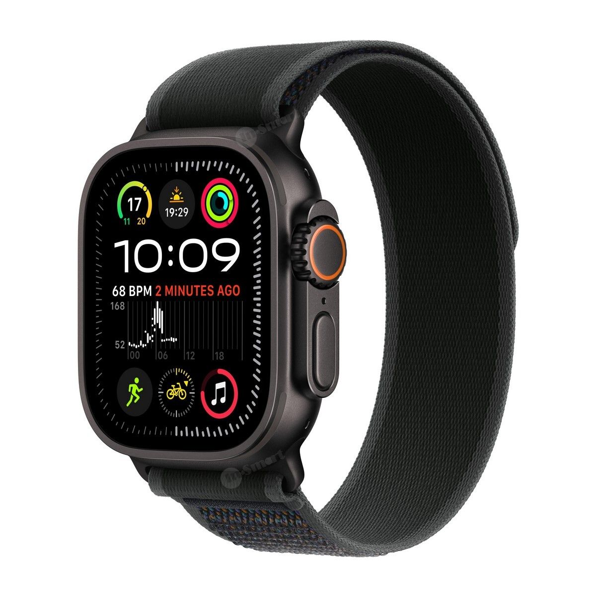 Alternative view of Apple – Watch Ultra 2 GPS + 流動網絡 49mm 黑色鈦金屬錶殼配越野手環綠/灰色 (S/M) MX4U3ZP/A 香港行貨 運動手錶 健康監測 戶外探險