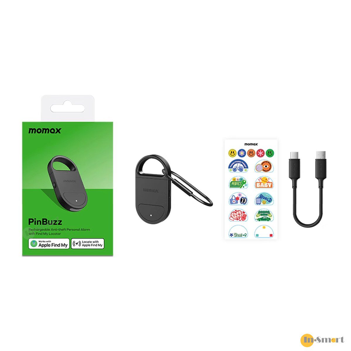 MOMAX – PinBuzz 可充電防盜個人警報器 Find my 全球定位器 防丟器 防狼器 實時追踪物品 精準定位 APPLE FIND MY 認證 AirTag BR17 - Image 7