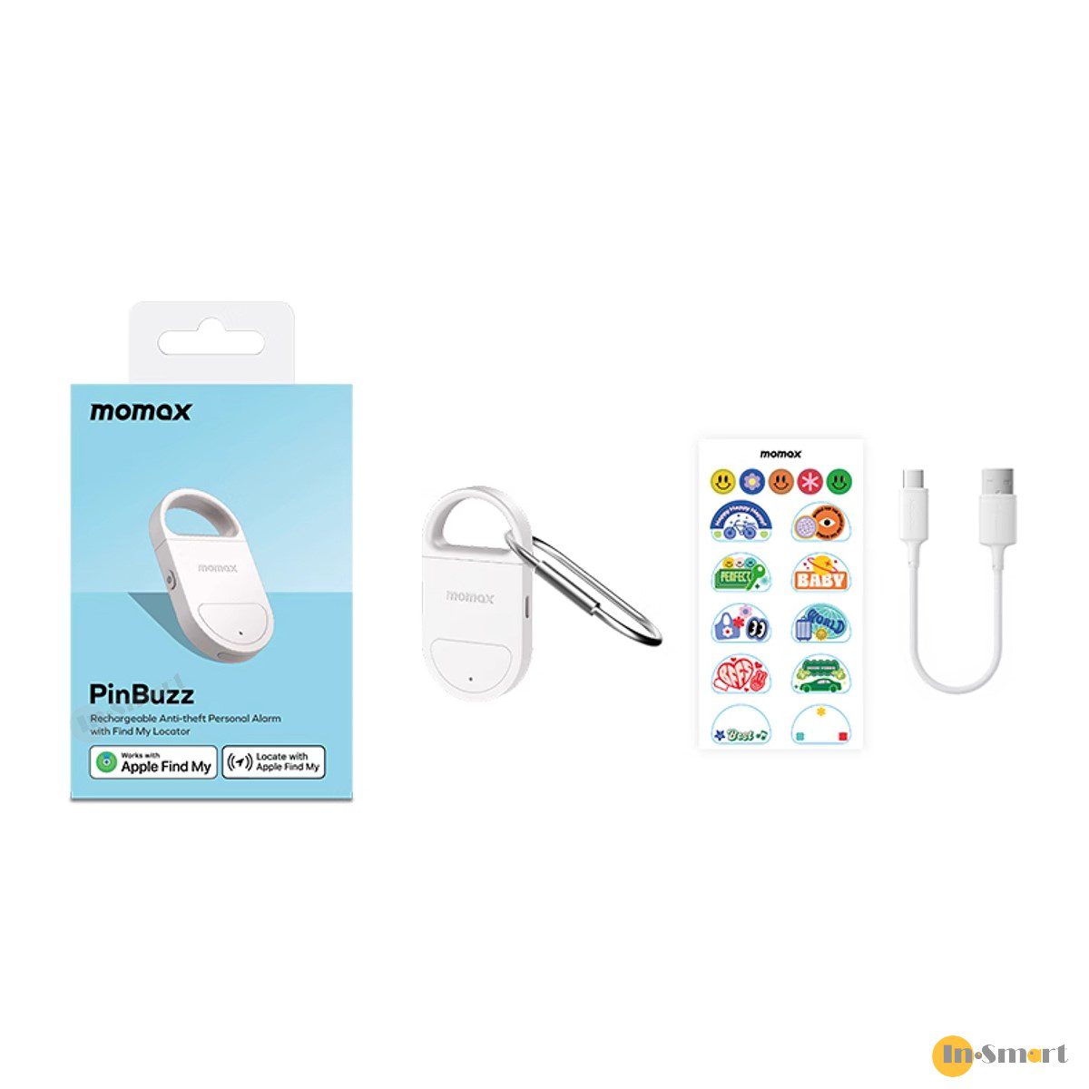 MOMAX – PinBuzz 可充電防盜個人警報器 Find my 全球定位器 防丟器 防狼器 實時追踪物品 精準定位 APPLE FIND MY 認證 AirTag BR17 - Image 8