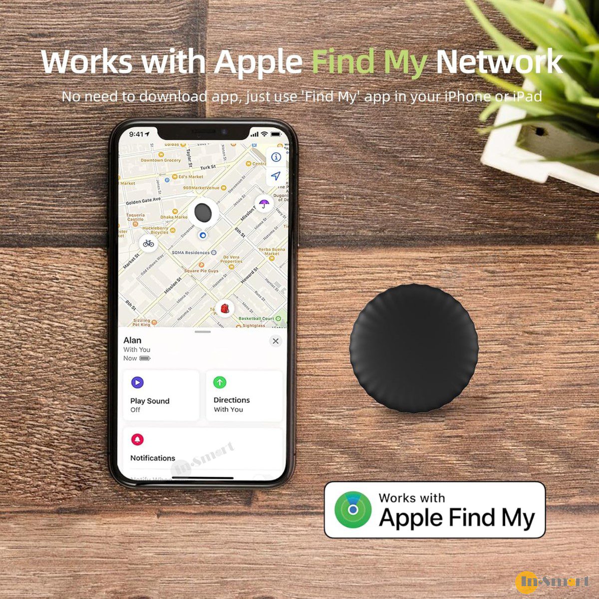 Alternative view of Mangotek – StarTag Find my 全球定位器 防丟器 實時追踪物品 精準定位 APPLE FIND MY 認證 AirTag 大小