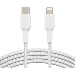 Belkin – BOOST↑CHARGE™ Braided USB-C to Lightning 充電線 1米 白色 (CAA004bt1MWH)