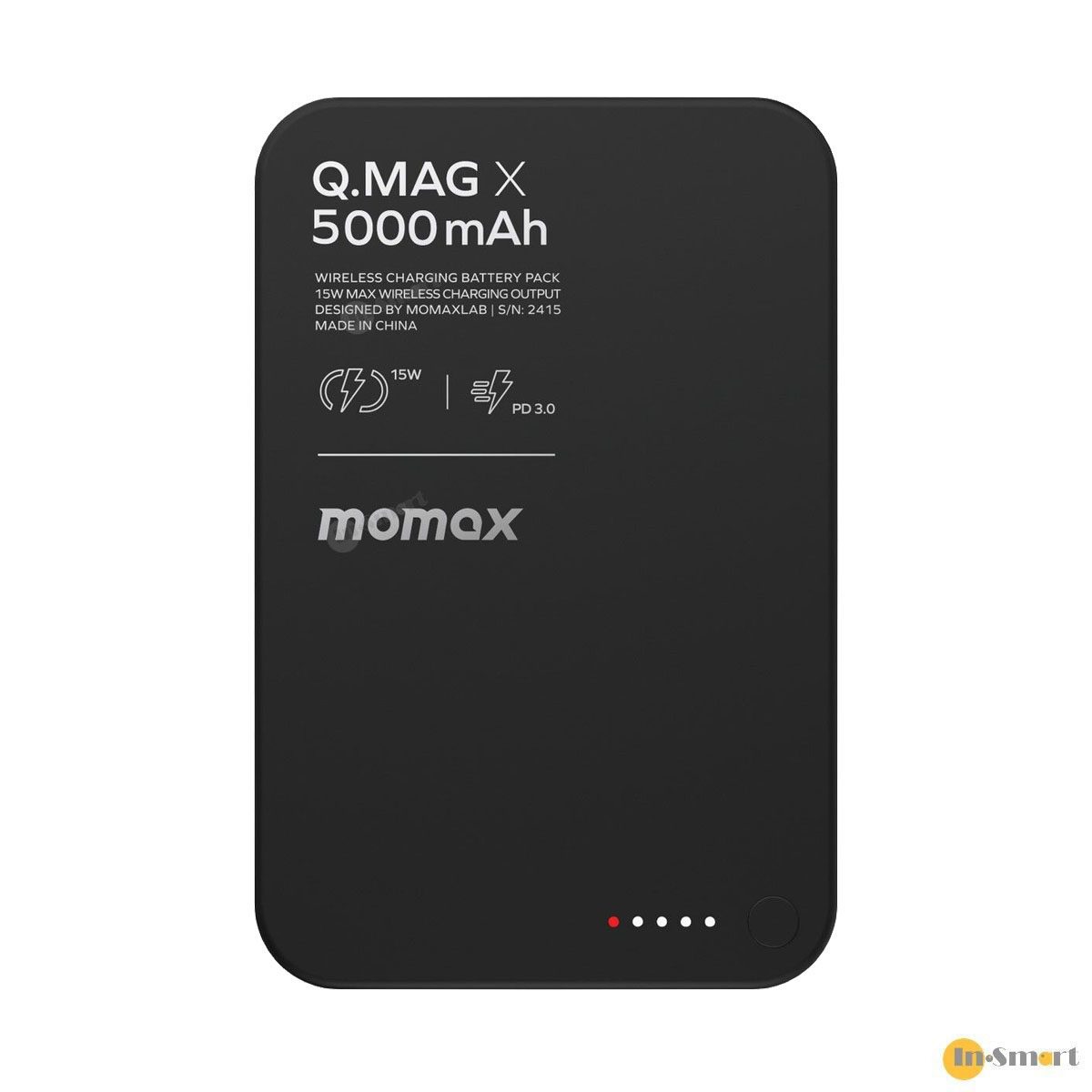 MOMAX - 黑色 Q.Mag X 5000mAh 超薄磁吸流動電源 - 第二代 (3C CCC 認證) IP116A