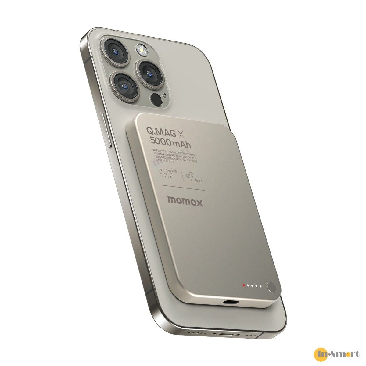 Alternative view of MOMAX - 鈦色 Q.Mag X 5000mAh 超薄磁吸流動電源 - 第二代 (3C CCC 認證) IP116AE