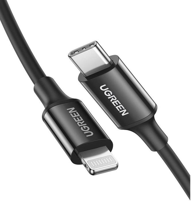 UGREEN - USB-C Lightning MFi 3A iPhone iPad 快速充電數據傳輸 1米 黑色 | US171 / 60751