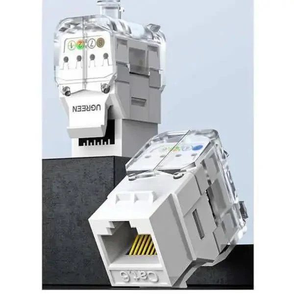 Alternative view of UGREEN - CAT6 UTP 免打 (非屏蔽) 水晶接頭 千兆高速傳輸(無工具)模組化信息 (i/o) 連接器 180° (適用於 Cat6) | NW159/ 80452