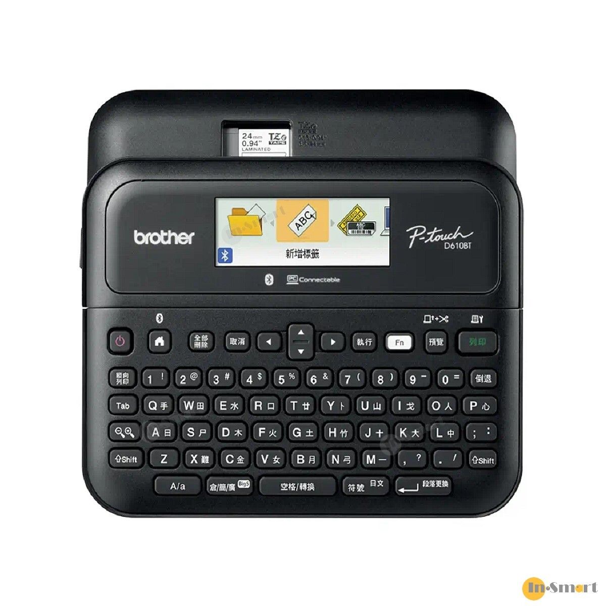 BROTHER - PT-D610BTHK 專業型手提單機/手機/電腦連接彩色顯示屏標籤機 (中文版); 能列印最寬 24mm 標籤; 藍牙連線; USB連線