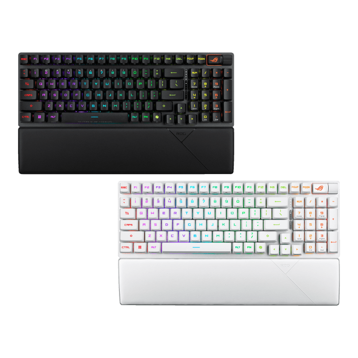 ASUS 華碩 ROG Strix Scope II 96 Wireless RX 光學紅軸機械式鍵盤 (白色)