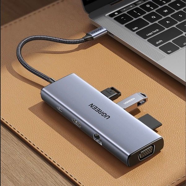 UGREEN 8211 9合1 Type-C 多功能集線器 PD 100W  4K 30Hz  VGA 1080p  LAN  SD  USB-A  CM498 15600