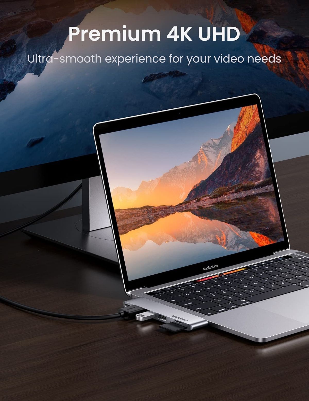 UGREEN 8211 6合2 USB C 集線器適用於 MacBook ProAir  6 IN 2  100W  SD TF  3x USB 30  Thunderbolt 3 6K 60Hz  CM25